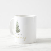 Personalisierte Wasserfarbe Weihnachtsbaum Heiße K Kaffeetasse (Vorderseite Links)