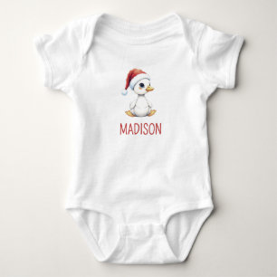 Personalisierte Wasserfarbe Weihnachtsgans Ente Baby Strampler