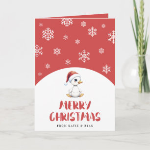 Personalisierte Wasserfarbe Weihnachtsgans Ente Karte