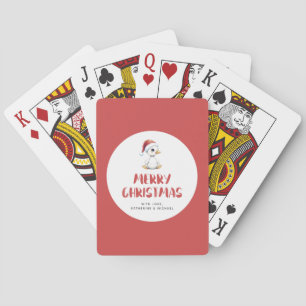 Personalisierte Wasserfarbe Weihnachtsgans Ente Spielkarten