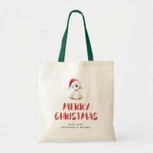 Personalisierte Wasserfarbe Weihnachtsgans Ente Tragetasche