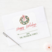 Personalisierte Wasserfarbe Weihnachtsgeschenk Quadratischer Aufkleber (Umschlag)