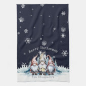 Personalisierte Wasserfarbe-Weihnachtsgnome Geschirrtuch (Vertikal)