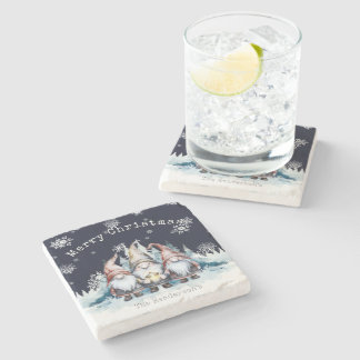 Personalisierte Wasserfarbe-Weihnachtsgnome Steinuntersetzer