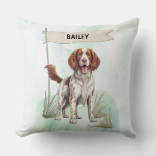 Personalisierte Wasserfarbe Welsh Springer Spaniel Kissen