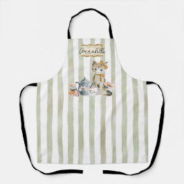 Personalisierte Wasserfarbe Whimsical Cat-Schürze Schürze