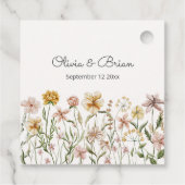 Personalisierte Wasserfarbe Wildblume Wiese Geschenkanhänger (Rückseite)