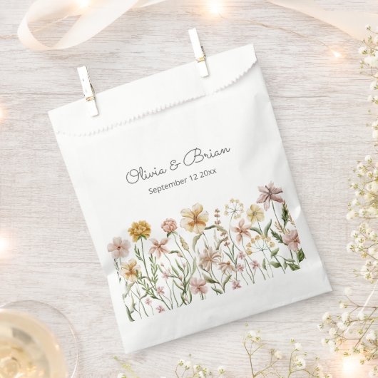 Personalisierte Wasserfarbe Wildblume Wiese Geschenktütchen (Ausgeschnitten)