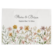 Personalisierte Wasserfarbe Wildblume Wiese Große Geschenktüte (Rückseite)