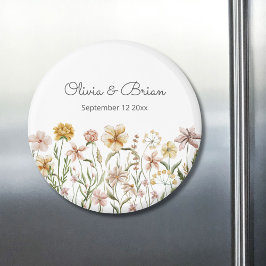 Personalisierte Wasserfarbe Wildblume Wiese Magnet