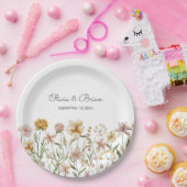 Personalisierte Wasserfarbe Wildblume Wiese Pappteller (Party)