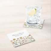 Personalisierte Wasserfarbe Wildblume Wiese Rechteckiger Pappuntersetzer (Vor Ort)