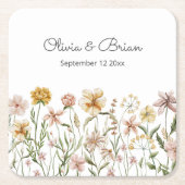 Personalisierte Wasserfarbe Wildblume Wiese Rechteckiger Pappuntersetzer (Vorderseite)