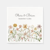 Personalisierte Wasserfarbe Wildblume Wiese Serviette (Vorderseite)