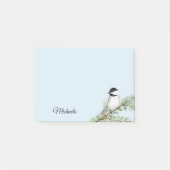 Personalisierte Wasserfarbe Winterchickadee Post-it Klebezettel (Vorderseite)