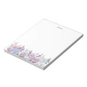 Personalisierte Wasserfarben Blaurosa Hydrangeas Notizblock (Rotiert)