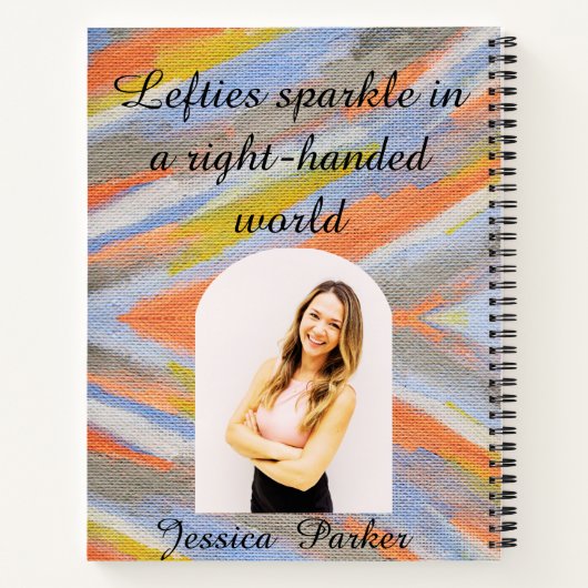 Personalisierte Wasserfarben Foto Name Lefties Gir Notizblock (Rückseite)
