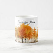 Personalisierte Wasserfarben-Herbstbäume in einer  Kaffeetasse (Mittel)