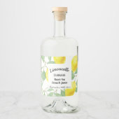 Personalisierte Wasserfarben Lemon-Blätter Alkoholflaschenetikett (Vorderseite)
