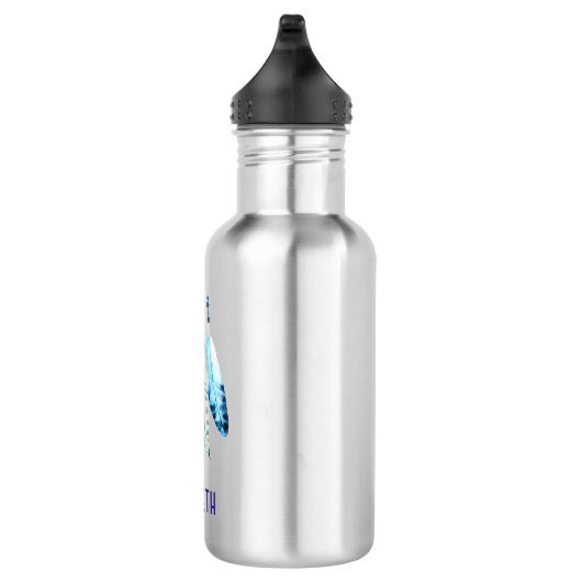 Personalisierte Wasserfarben Perlen 'n Feathers Edelstahlflasche (Rechts)