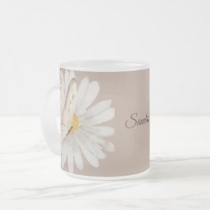Personalisierte Wasserfarben-Schmetterlinge und Bl Mattglastasse