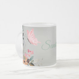 Personalisierte Wasserfarben-Schmetterlinge und Bl Mattglastasse