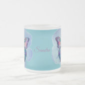 Personalisierte Wasserfarben-Schmetterlinge und Bl Mattglastasse (Mittel)