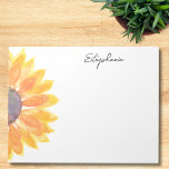 Personalisierte Wasserfarben-Sonnenblume Notizblock<br><div class="desc">Dieses personalisierte Notizblock mit Blumen ist mit einer gelben Aquarellblume geschmückt. Einfach anpassbar. Ändern Sie mithilfe des Entwurfstools die Textgröße,  den Stil oder die Farbe. Wenn wir unsere Kunstwerke erstellen,  werden Sie dieses exakte Bild von anderen Designern nicht finden. Original Wasserfarbe © Michele Davies.</div>