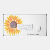 Personalisierte Wasserfarben-Sonnenblume Schreibtischunterlage (Tastatur & Maus)