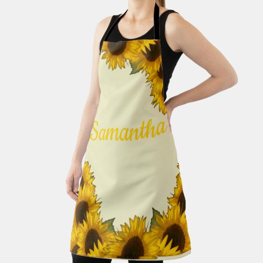 Personalisierte Wasserfarben Sonnenblumen Schürze (InSitu)
