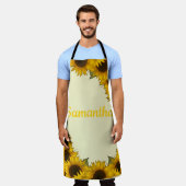 Personalisierte Wasserfarben Sonnenblumen Schürze (Getragen)