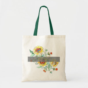 Personalisierte Wasserfarben-Sonnenblumen-Tragetas Tragetasche