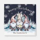 Personalisierte Wasserfarben-Weihnachtsgnome Magnet (Vorne)