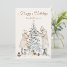 Personalisierte Wasserfarben-Weihnachtskarte für P