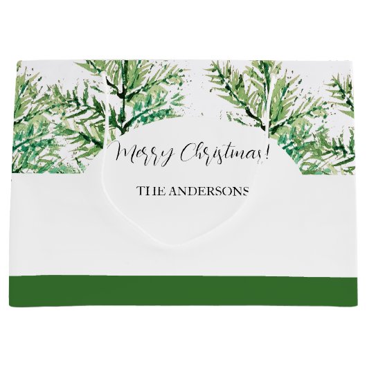 Personalisierte Wasserfarbenbaum Große Geschenktüte (Vorderseite)