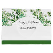 Personalisierte Wasserfarbenbaum Große Geschenktüte (Rückseite)