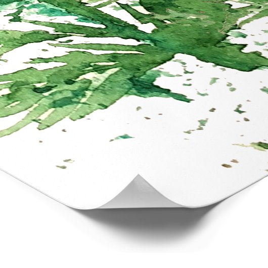 Personalisierte Wasserfarbenbaum Poster (Ecke)