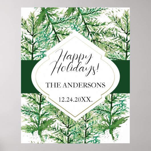 Personalisierte Wasserfarbenbaum Poster (Vorne)