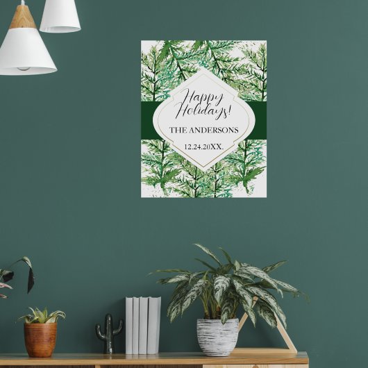 Personalisierte Wasserfarbenbaum Poster (Wohnzimmer 1)