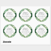 Personalisierte Wasserfarbenbaum Runder Aufkleber (Blatt)