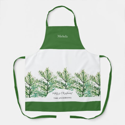 Personalisierte Wasserfarbenbaum Schürze (Vorderseite)