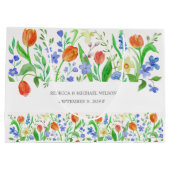 Personalisierte Wasserfarbenblume Große Geschenktüte (Rückseite)
