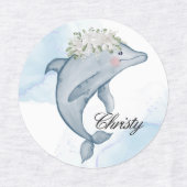 Personalisierte Wasserfarbendelfine Etiketten (Design 1)
