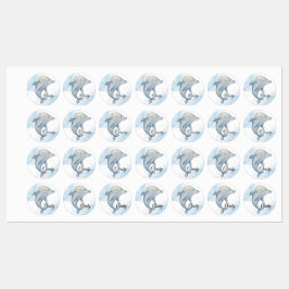 Personalisierte Wasserfarbendelfine Etiketten