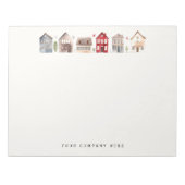 Personalisierte Wasserfarbenhäuser Realty Notizblock (Vorderseite)