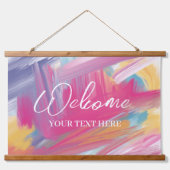 Personalisierte Wasserfarbenkünstlerin Wandteppich Mit Holzrahmen (Vorne)