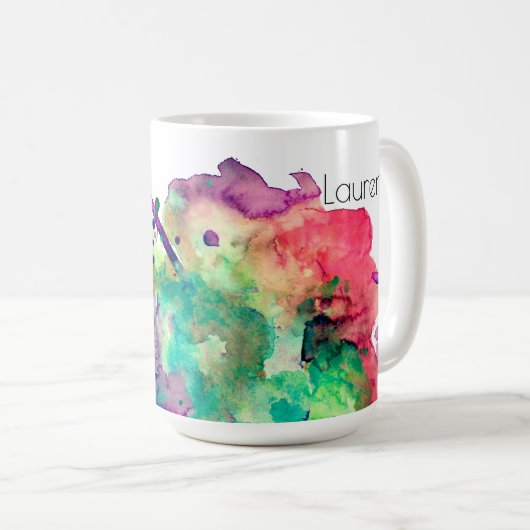 Personalisierte Wasserfarbenlackierung Spritzer 3 Kaffeetasse (VorderseiteRechts)