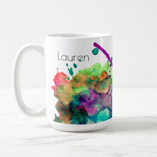 Personalisierte Wasserfarbenlackierung Spritzer 3 Kaffeetasse (Links)