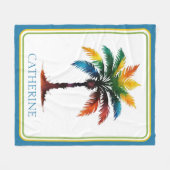 Personalisierte Wasserfarbenpalme Fleecedecke (Vorderseite (Horizontal))
