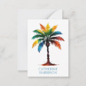 Personalisierte Wasserfarbenpalme Mitteilungskarte (Vorderseite)